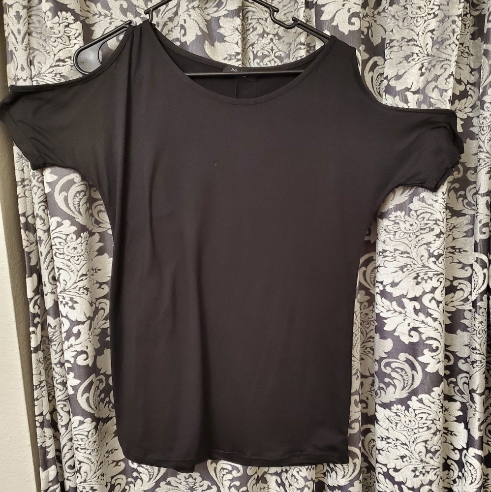 Black Open shoulder sleeves blouse top